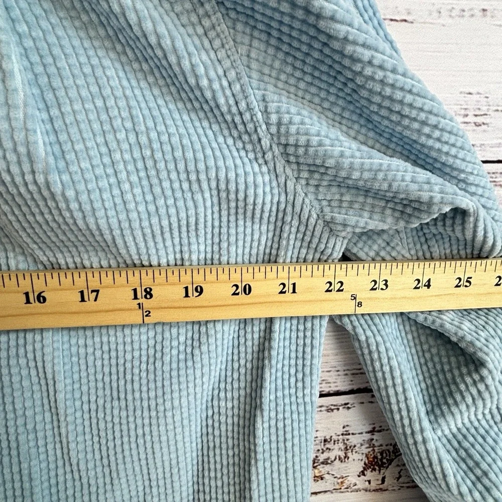 LL Bean Shacket M Light Blue Wide Wale Corduroy Button Up Shirt Jacket Cotton